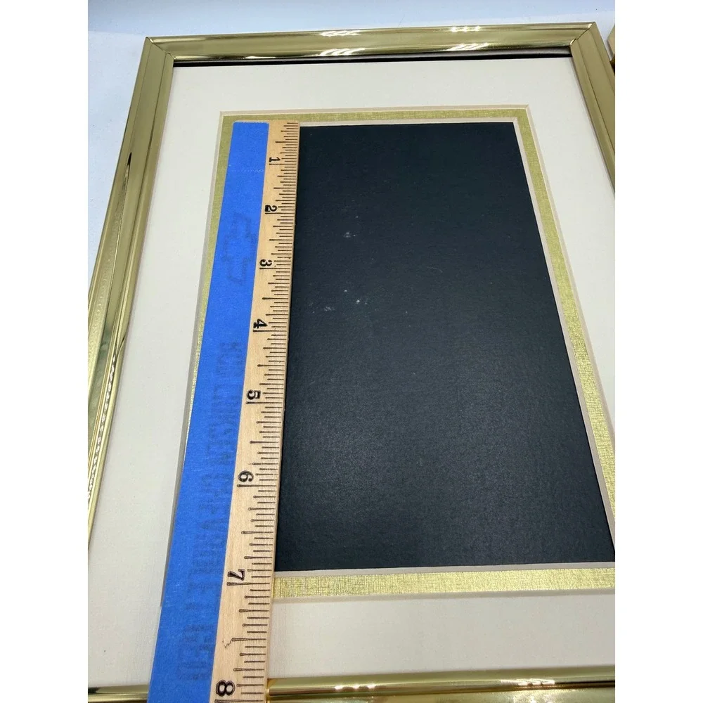 Collage Picture Frame Gold Tone Bi-Fold Multi-Photo Metal